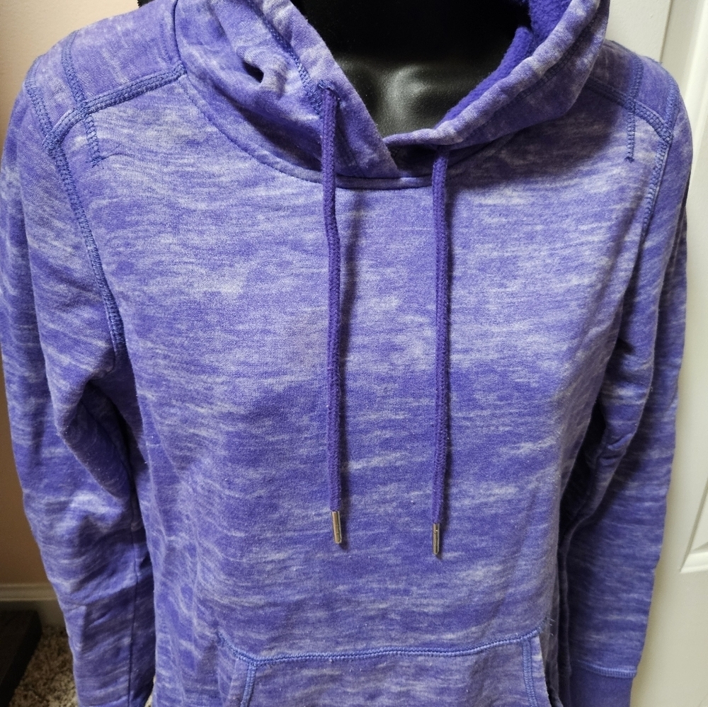 Casual Heathered Purple Hoodie - Picture 3 of 11